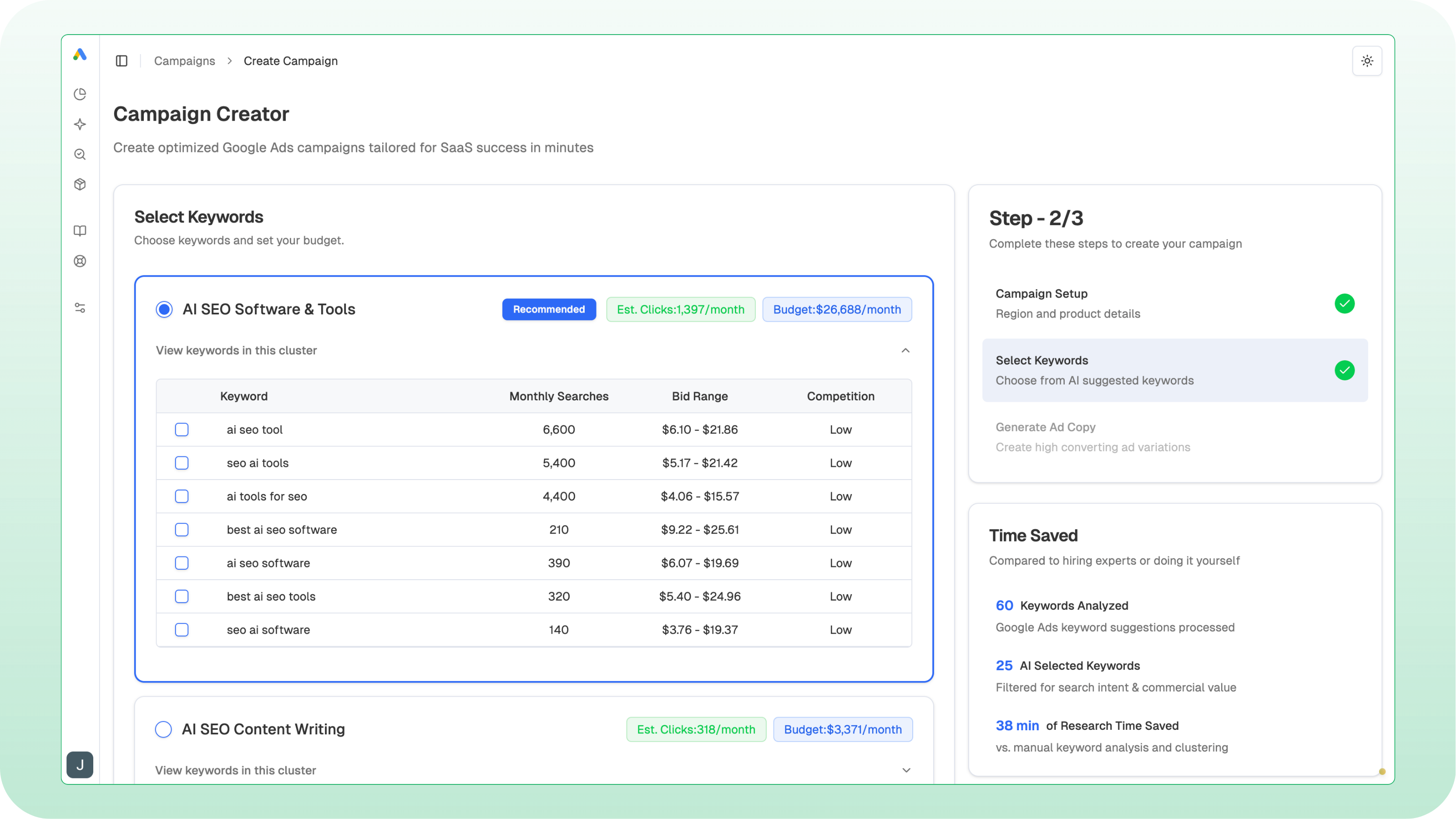 Google Ads AI Keyword Research